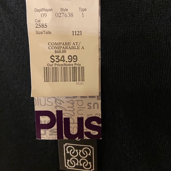 Cable & Gauge black crewneck sweater with sequences on sleeves - 2X (plus) -NWT - Picture 12 of 14